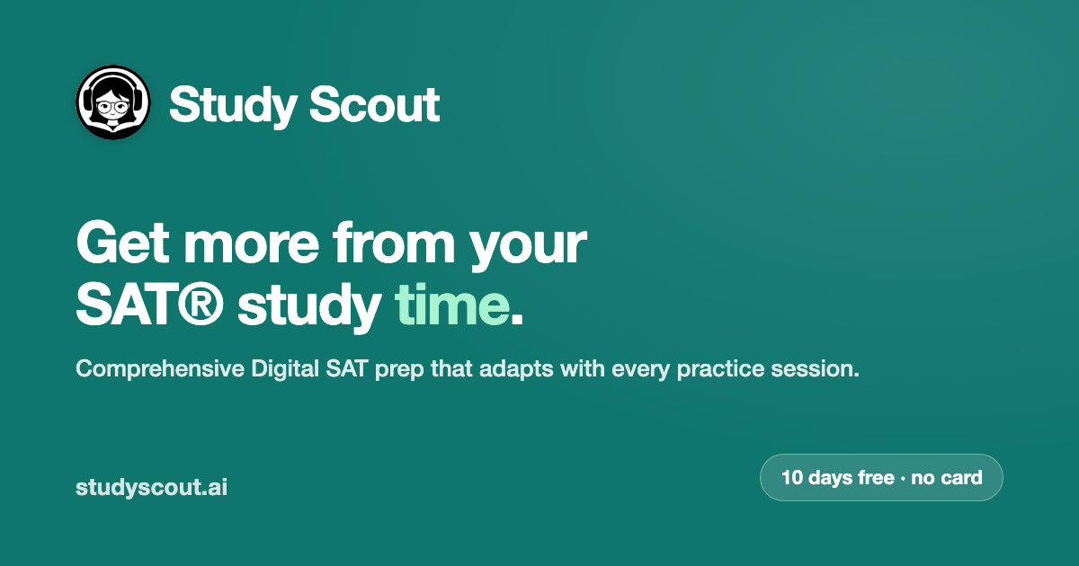 Study Scout share card: “Get more from your SAT® study time.”